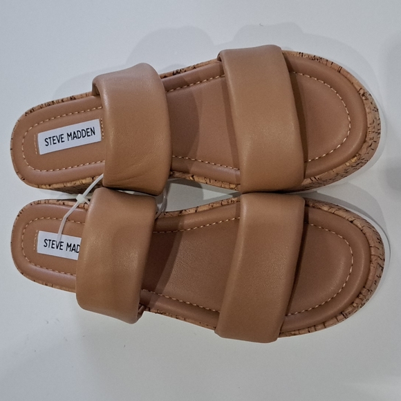 Steve Madden Defuse Leather Wedge Slide - Picture 3 of 7